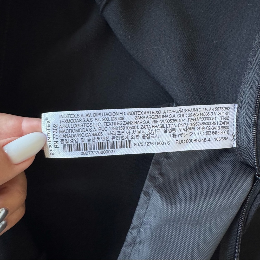 Zara Black High Waist Shorts with Gold Accents flat front side zipper size S - Picture 9 of 11